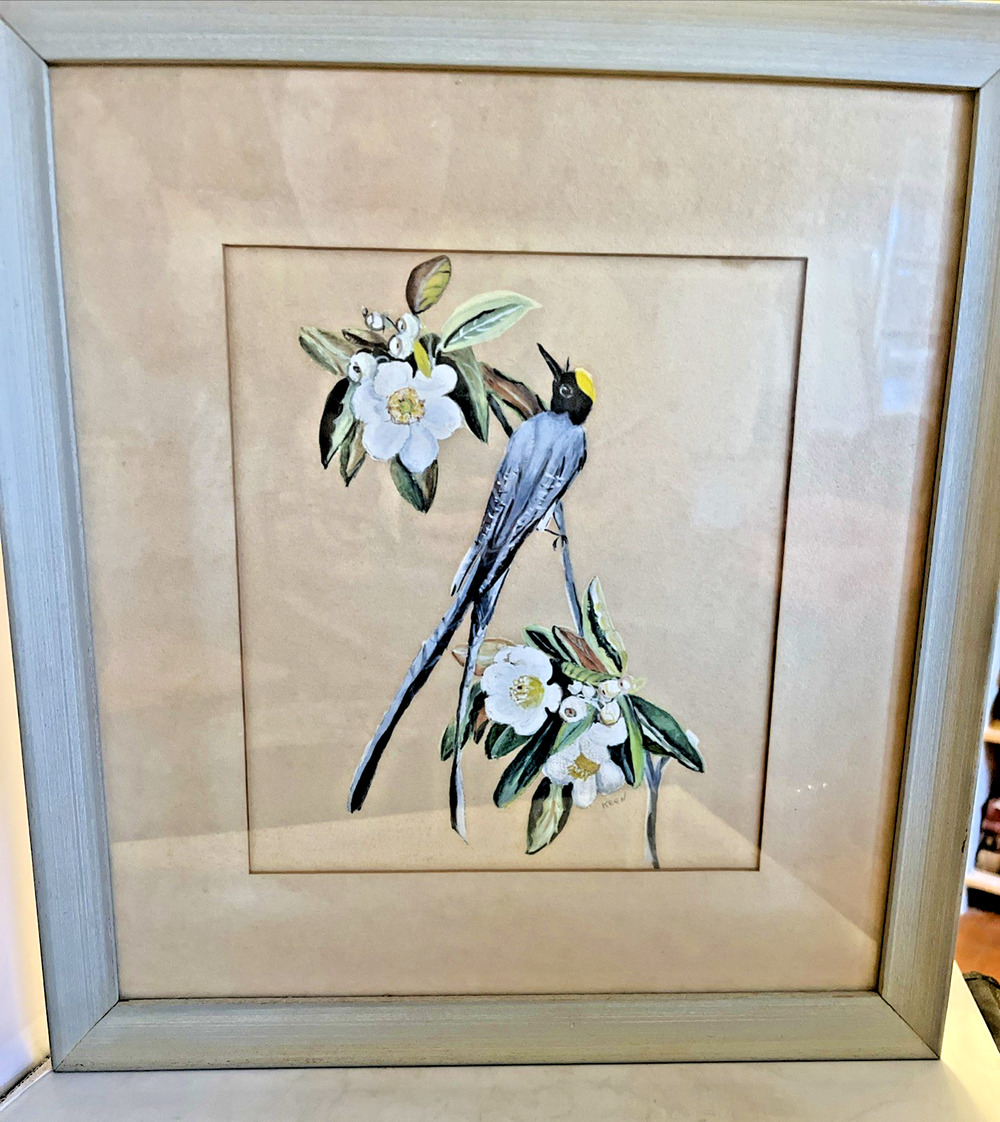 Vintage Watercolor Original Bird Signed Keen Framed & Matted
